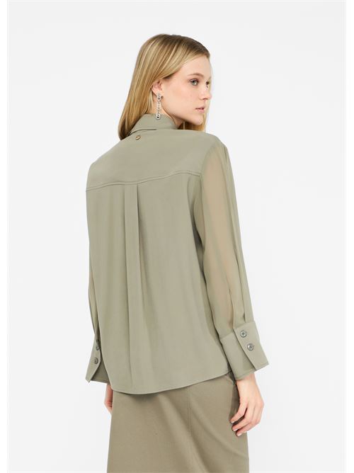 giacca overshirt in gabardina Liu Jo | CF5221T011A.X0707